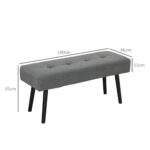 Panca Fondo Letto a Trapunta in Tessuto Effetto Velluto a Coste e Acciaio, 1x36x45 cm, Grigio - immagine 3