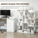 Mobile Libreria ad Albero con 13 Ripiani in Legno Truciolare, 96x30x150cm - immagine 5