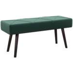 Panca Imbottita Fondoletto in Tessuto Effetto Velluto e Acciaio, 1x36x45 cm, Verde e Nero