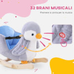 Cavallo a Dondolo a Pinguino in Peluche con 32 Musiche e Cintura di Sicurezza, Età 18 Mesi - immagine 4
