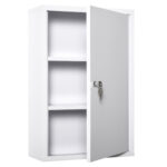 Armadietto Medicinali a 3 Livelli in Acciaio con 2 Chiavi e Montaggio a Parete, 40x18x60 cm, Bianco