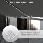 Copertura di Ricambio 6x3 m in PE Grigio Scuro Anti-UV per Carport Auto con Corde Elastiche - immagine 5