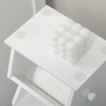 Mobiletto da Bagno in MDF Bianco con Armadietto e Spazio per Carta Igienica, 19x15x56 cm - immagine 9