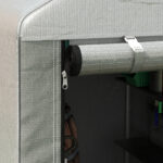 Capanno Attrezzi Tenda Garage con Copertura Anti UV e Telaio in Metallo, 120x179x165cm, Grigio Chiaro - immagine 8