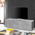Porta tv PING 160 cm 4 ante battenti Cemento Bronx