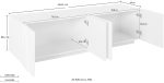 Porta tv PING 160 cm 4 ante battenti Cemento Bronx - immagine 3