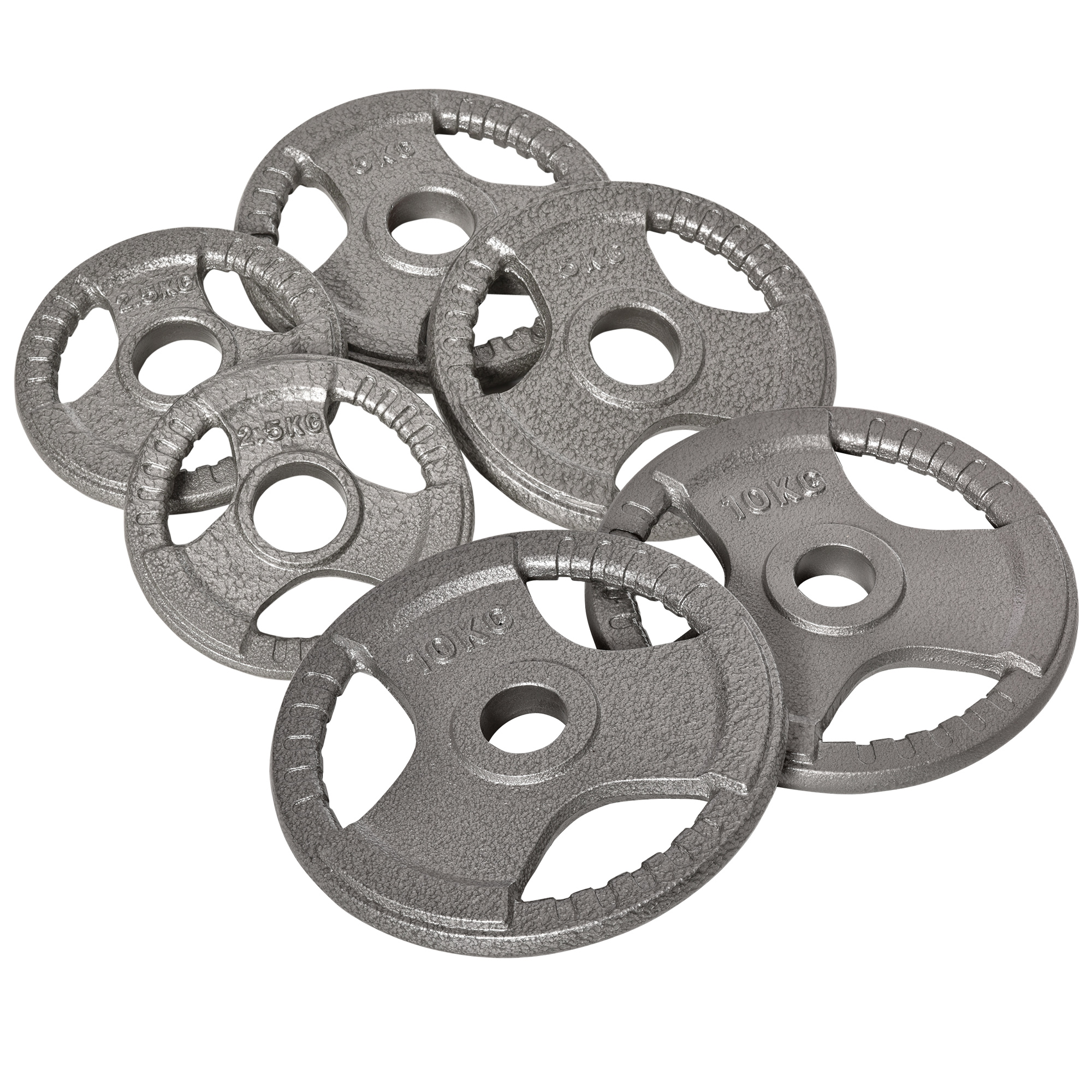 1B9b6718a2745fa64.jpg Set di 6 Dischi Pesi per Bilanciere e Manubri 2,5-35KG, Dischi palestra in Acciaio con Foro 50 cm, Ideali per Bilancieri Olimpionici, Argento - immagine 1