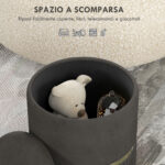 Pouf Contenitore 120 kg max per Soggiorno, Ingresso e Camera, in Poliestere, 36x36x44 cm, Grigio - immagine 4