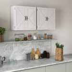 Armadietto Pensile Bagno in Legno Stile Country con Ripiano Regolabile, 60x30x60cm, Bianco - immagine 8
