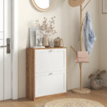 Scarpiera Slim con 3 Ripiani Regolabili a 2 Livelli per 12 Paia, in Truciolato e MDF, 60x24,5x75,5 cm - immagine 8