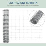 Rotolo di Rete per Recinzione Metallica Zincata da 26,1m, Altezza 1,2m, Argento - immagine 5