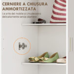 Mobile Multiuso con 5 Ripiani Livelli Regolabili in Legno, per Arredamento Domestico, 60x31,5x165cm, Bianco - immagine 6