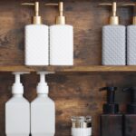 Specchiera Bagno con Luci LED Regolabili, 2 Ante e Mensola Regolabile, 70x15x65cm, Marrone - immagine 9