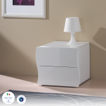 Comodino ONDA 2 cassetti Bianco laccato lucido - immagine 5