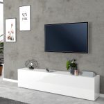 Porta tv MARUSKA 1 anta a ribalta Bianco laccato lucido