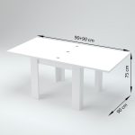 Tavolo allungabile JESI a libro 90 cm Bianco larice - immagine 5