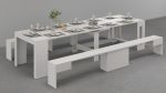 Set 2 panche allungabili PRATIKA Bianco larice - immagine 2