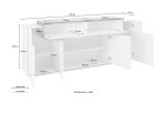 Credenza CORO 200 cm 4 ante battenti + 1 anta a ribalta Verde Salvia / Rovere Chopin - immagine 3