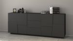 Credenza PONGO a 4 ante e 3 cassetti Antracite opaco