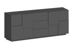 Credenza PONGO a 4 ante e 3 cassetti Antracite opaco - immagine 3