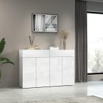 Scarpiera SAVONA con 4 ante e 2 ribalte Bianco laccato lucido / Bianco larice