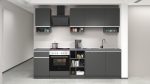Cucina lineare SOLE da 256 cm, composizione 1 Antracite opaco / Report