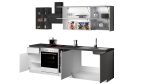 Cucina lineare SOLE 256 cm, composizione 3 Bianco laccato lucido / bianco opaco / report - immagine 6