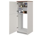 Mobile porta frigo SOLE Bianco laccato lucido /  Bianco opaco / Rovere Wotan - immagine 4