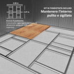 Casetta da Giardino con Porte Scorrevoli e Tetto Inclinato, in Acciaio, 340x386x2 cm, Grigio - immagine 6