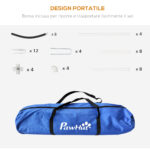 Set Agility Dog 4 Pezzi con 4 Picchetti e Borsa da Trasporto, 89x69x99 cm, Bianco e Nero - immagine 6