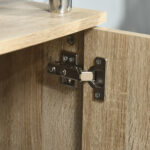 Mobile TV Moderno con 2 Ripiani, Fori Passacavi e 2 Armadietti in MDF 105x40x55cm - Quercia - immagine 6