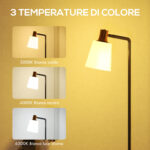 Lampada da Terra LED con Testa Girevole a 350°, Regolazione Temperatura del Colore 30K/40K/65K, Nero - immagine 4