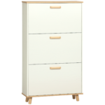 Mobile Scarpiera Salvaspazio in Truciolato con 3 Cassetti e 2 Ripiani Interni Regolabili, 70x23,5x122 cm, Bianco