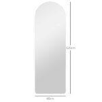 Specchio da Parete ad Arco con Illuminazione LED Regolabile e Controllo Touch, in Vetro Temperato, 40x3x120 cm - immagine 3