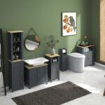 Mobiletto Bagno a 3 Ripiani in MDF e Truciolato con Ripiano Interno Regolabile, 60x30x80,5 cm - immagine 2