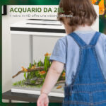 Acquario 28L a Illuminazione LED con Fori di Ventilazione e Pompa, in Vetro e ABS, 38x26x38cm - immagine 7