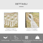Amaca da Giardino Sospesa in Tela con Frange Stile Boho, 288x150 cm, Capacità 120 kg, Crema - immagine 4