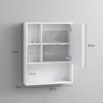 Armadietto Bagno con Specchio, Ripiani e Scaffale Regolabile, Montaggio a Parete, 60x15x76cm, Bianco - immagine 3