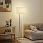 Lampada da Terra da 150 cm con 3 Modalità, Luminosità Regolabile e Interruttore a Pedale, Bianco - immagine 8