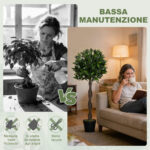 Set di 2 Alberi di Alloro in Vaso, Piante Finte in Plastica Altezza 120cm per Interni - immagine 5