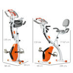 Cyclette Pieghevole con Resistenza Magnetica 8 Livelli, Sensore di Frequenza Cardiaca, Volano 2,5kg, Arancione - immagine 3