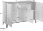 Credenza SUNRISE 3 ante + 1 cassetto da 120 cm Bianco laccato lucido / Ardesia - immagine 4