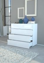 Cassettiera ONDA 4 cassetti Bianco laccato lucido - immagine 4