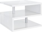 Tavolino da caffè ZETA 55cm Bianco laccato lucido - immagine 3