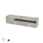 Porta tv DAIQUIRI 155 cm 1 anta battente + 1 anta a ribalta Cemento - immagine 5