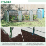 Serra a Tunnel in PVC Trasparente e Acciaio con Porte a Cerniera, 295x1x80 cm - immagine 6