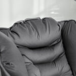 Poltrona Moderna con Poggiapiedi e 2 Tasche Laterali, in Tessuto Effetto Velluto e Acciaio, 80x78x1 cm, Grigio - immagine 6