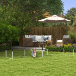 Set Agility Dog 4 Pezzi con 4 Picchetti e Borsa da Trasporto, 89x69x99 cm, Bianco e Nero - immagine 2