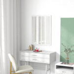 Specchio da Parete Rettangolare con Ganci, in Vetro e MDF, 60x80 cm, Bianco - immagine 8