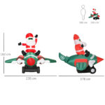 Babbo Natale Gonfiabile su Aereo 160cm con Luci LED Integrate, Decorazione Natalizia da Esterno - immagine 3